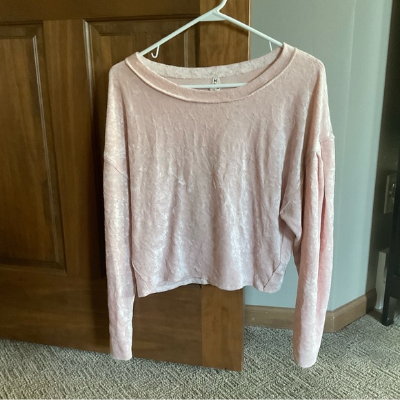 We The Free Pink Milan Crushed Velvet Sweater M - Picture 1 of 7